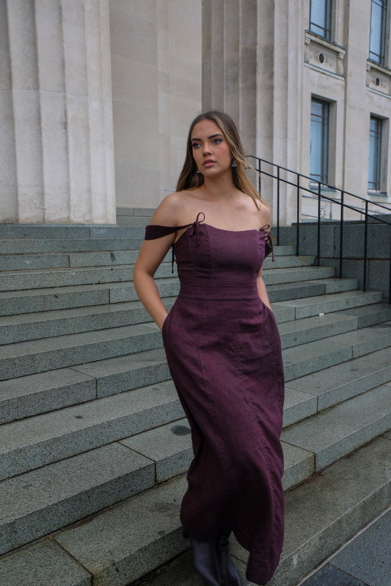 Murano A-Line Skirt in Black cherry | Olive & Oath