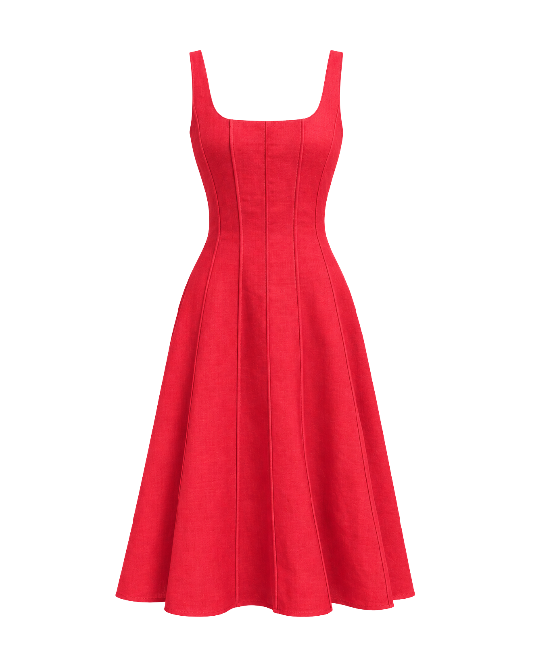 Torino Linen Dress in Ruby