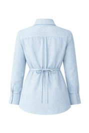 Como Collared Linen Shirt in French Blue | Olive & Oath