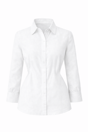 Como Collared Linen Shirt in Bianca | Olive & Oath