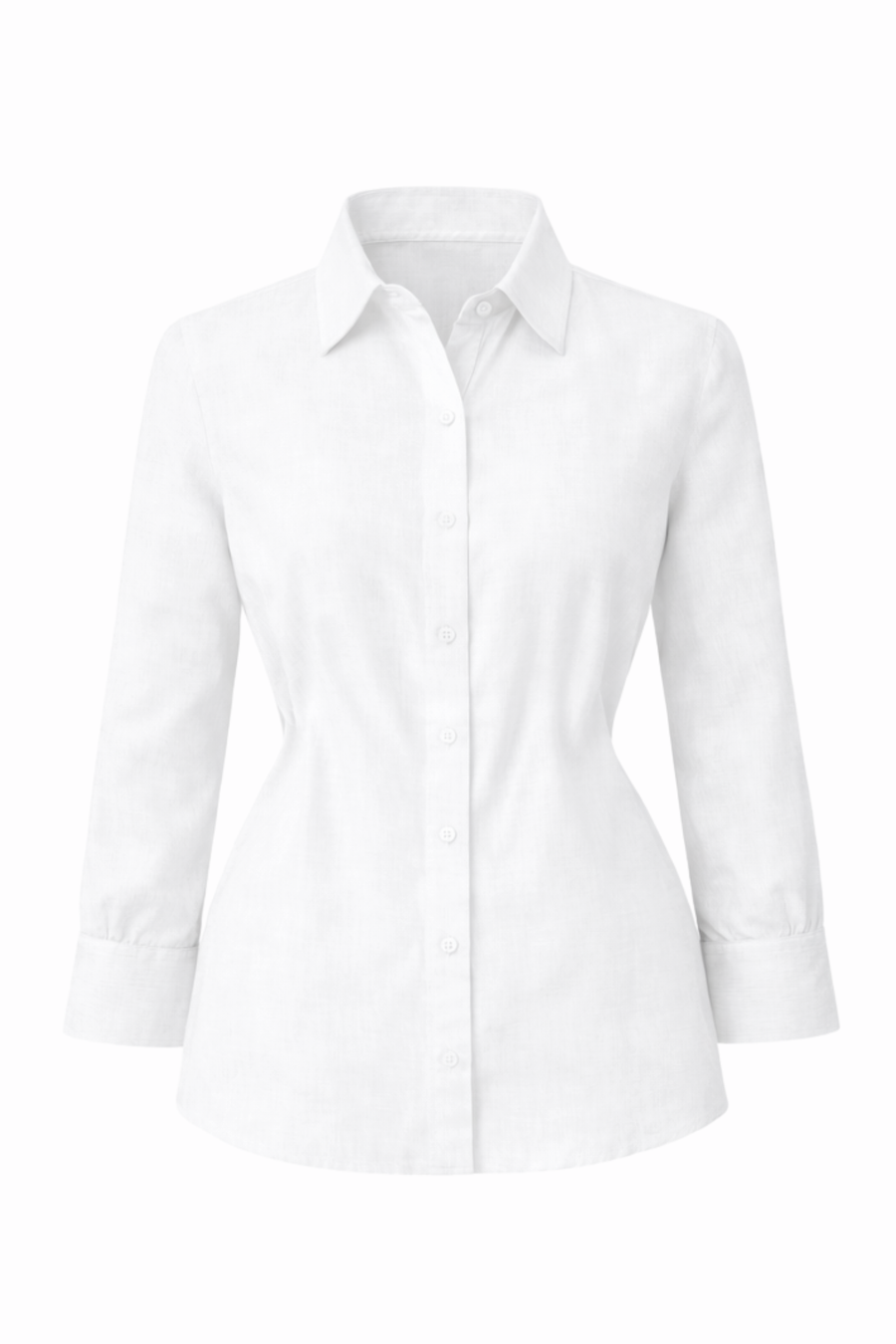 Como Collared Linen Shirt in Bianca