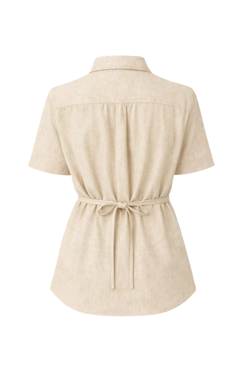 Como Collared Linen Shirt - Short Sleeve