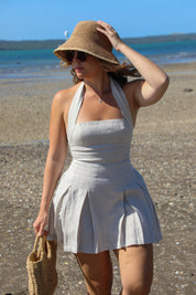 Riviera Linen Pleated Skirt