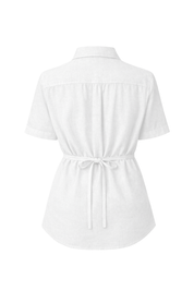 Como Collared Linen Shirt - Short Sleeve in Bianca | Olive & Oath