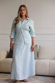 Murano A-Line Skirt in French Blue | Olive & Oath