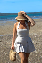 Riviera Linen Pleated Skirt