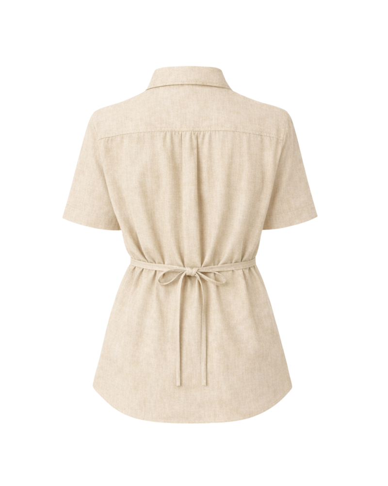 Como Collared Linen Shirt - Short Sleeve