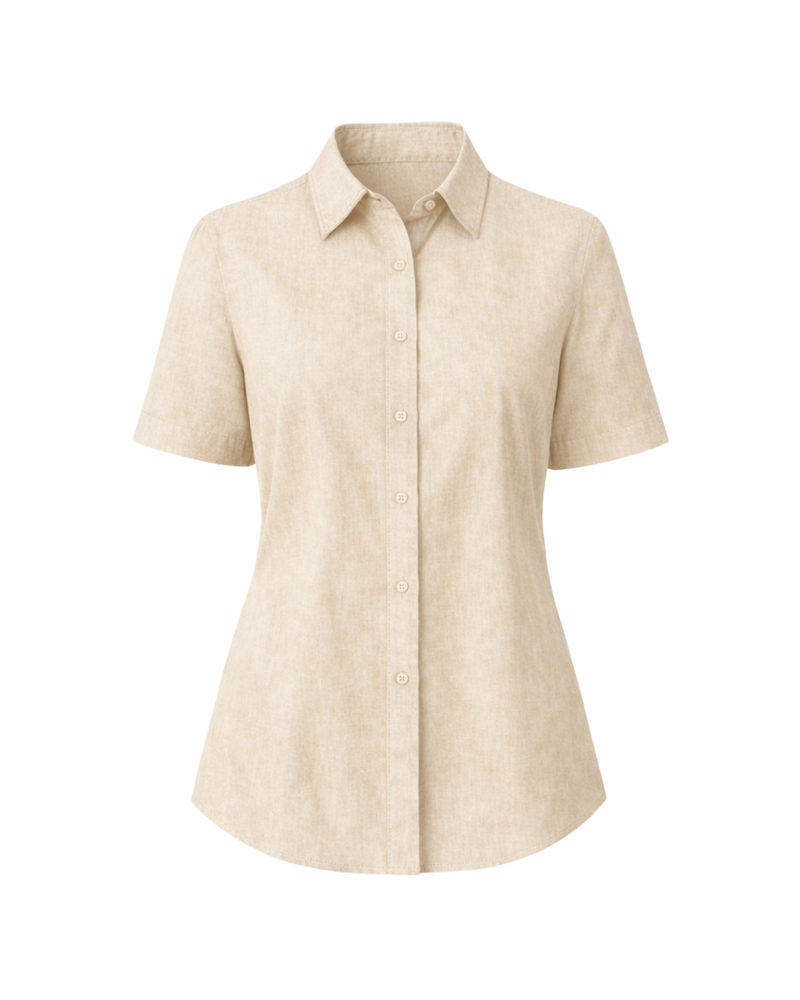Como Collared Linen Shirt - Short Sleeve