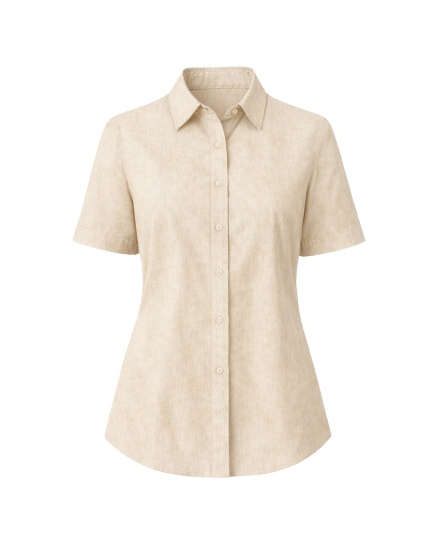 Como Collared Linen Shirt in Oat