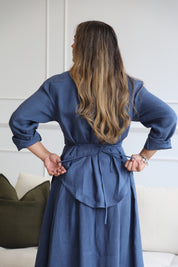 Como Collared Linen Shirt in Midnight | Olive & Oath