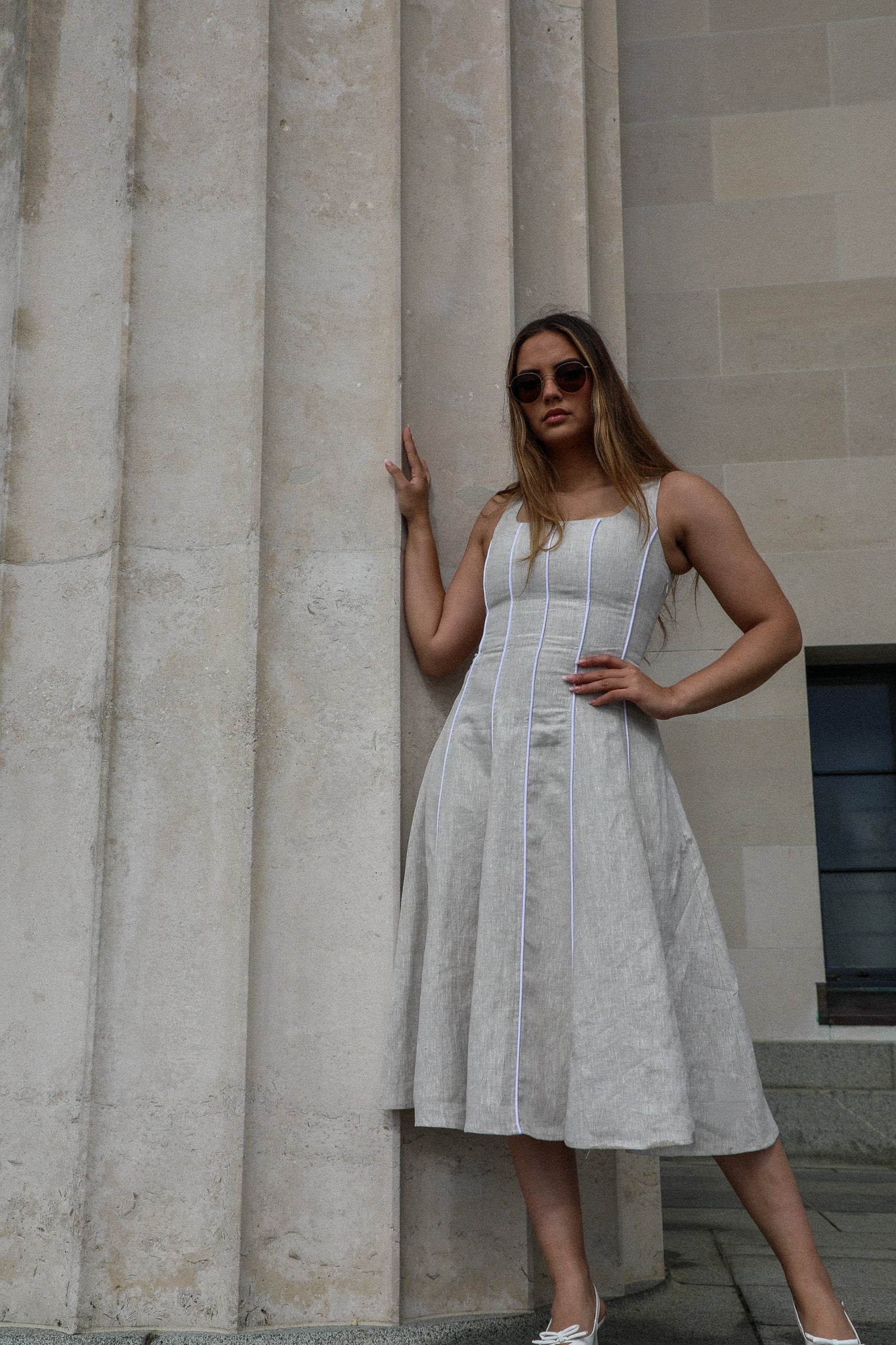 Torino Linen Dress in Oat | Olive & Oath Curvy / Oat Torino Linen Dress in Oat | Olive & Oath Curvy / Oat
