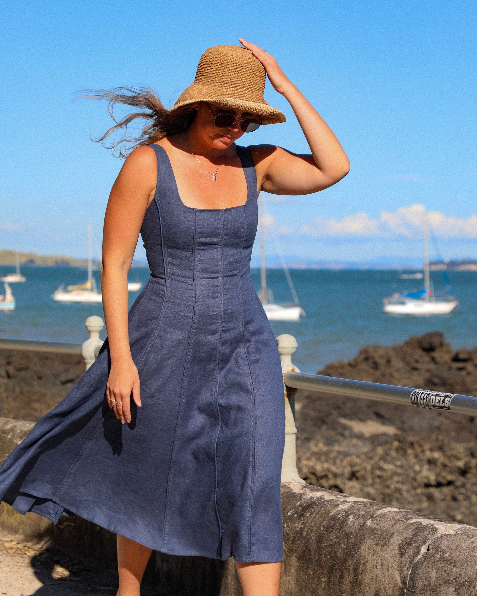 Torino Linen Dress in Midnight | Olive & Oath Shapely / Midnight Torino Linen Dress in Midnight | Olive & Oath Shapely / Midnight