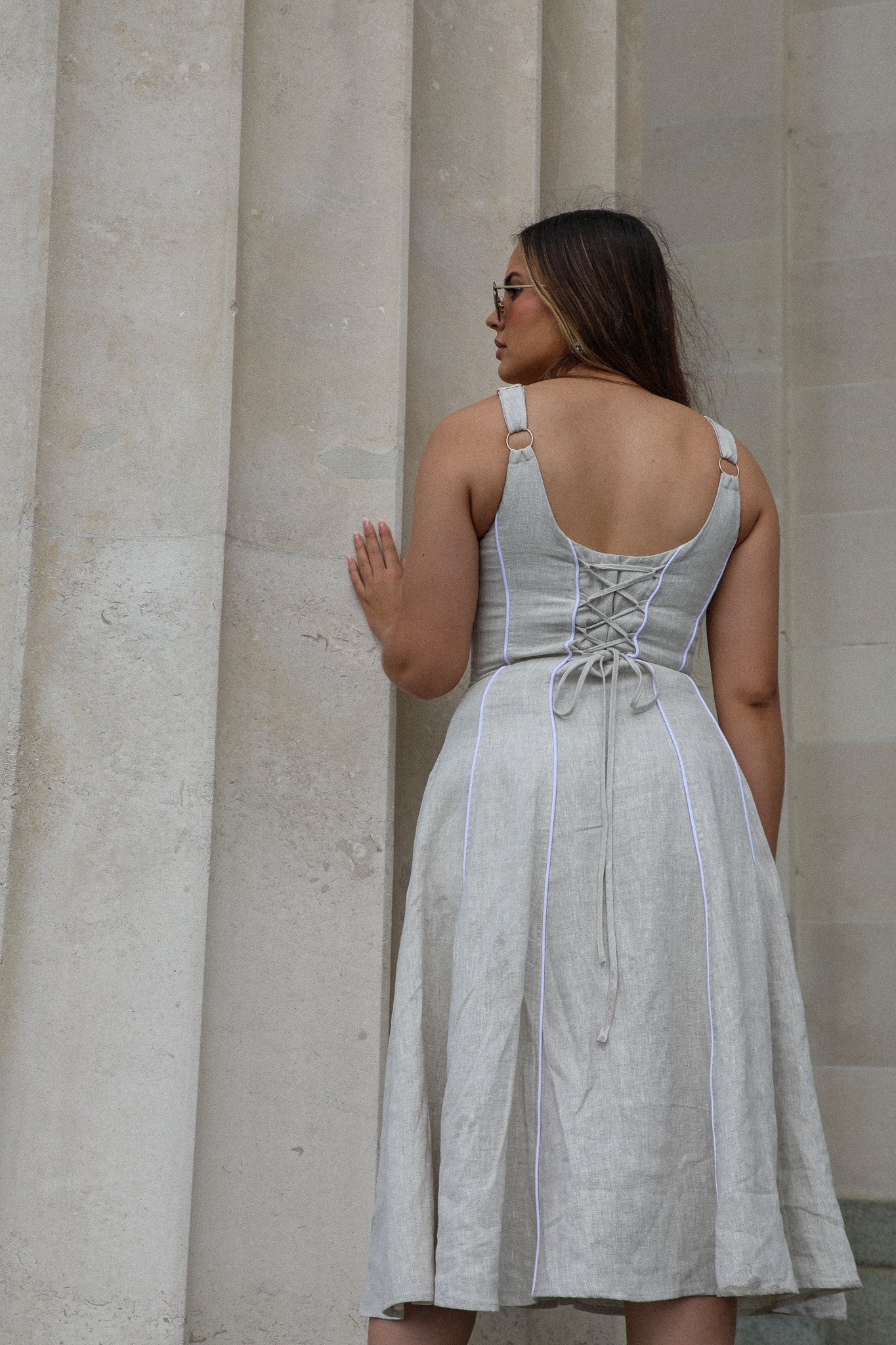 Torino Linen Dress in Oat | Olive & Oath Curvy / Oat Torino Linen Dress in Oat | Olive & Oath Curvy / Oat