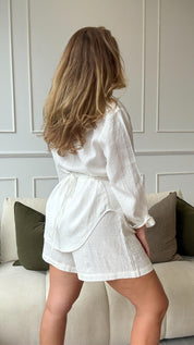 Como Collared Linen Shirt in Bianca | Olive & Oath
