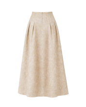 Riviera Midi Linen Pleated Skirt