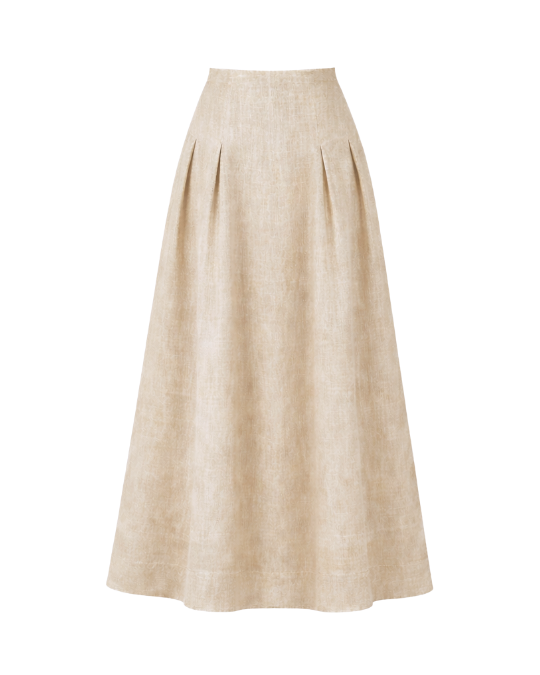 Riviera Midi Linen Pleated Skirt