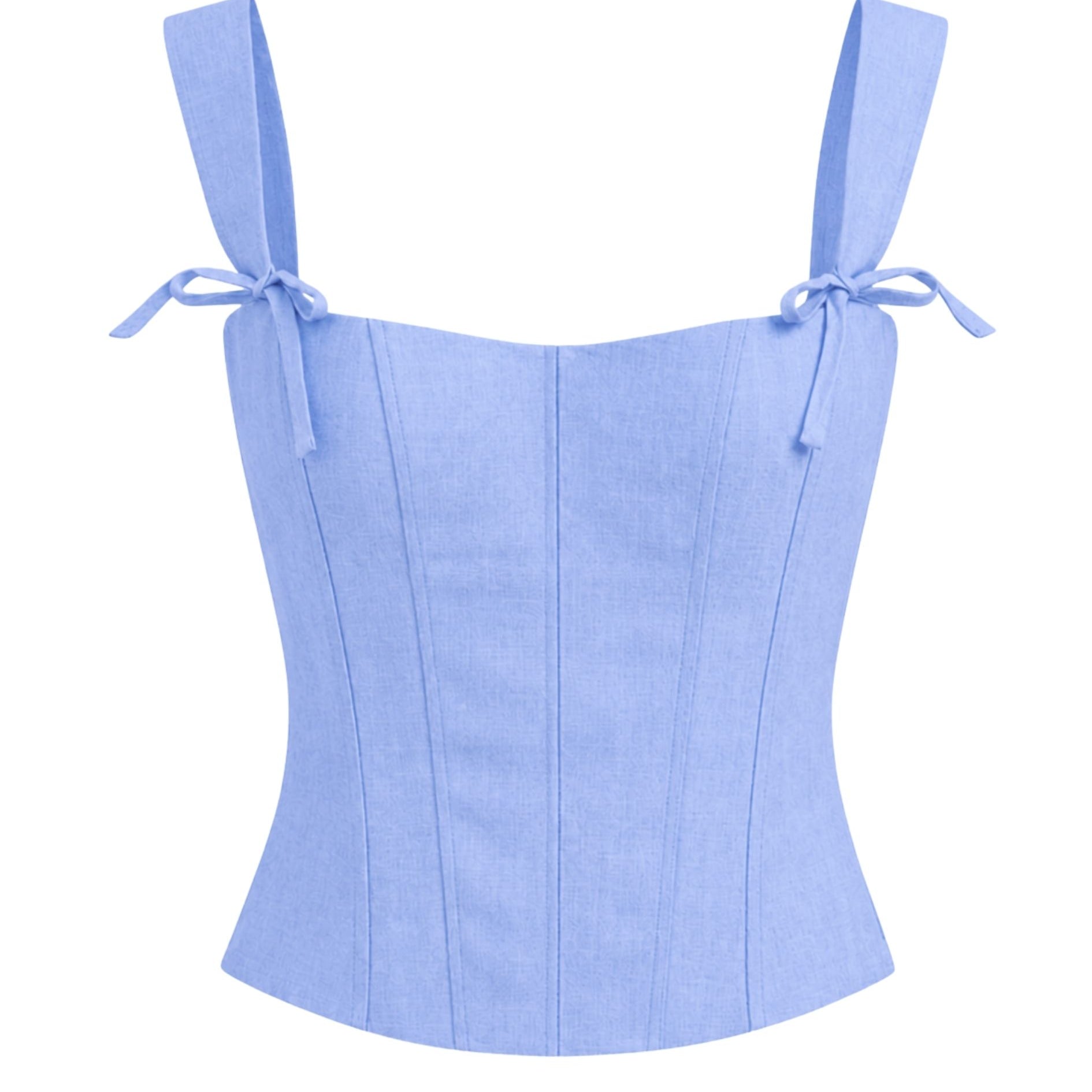 Venice Corset in Bluebell – flat lay | Olive & Oath