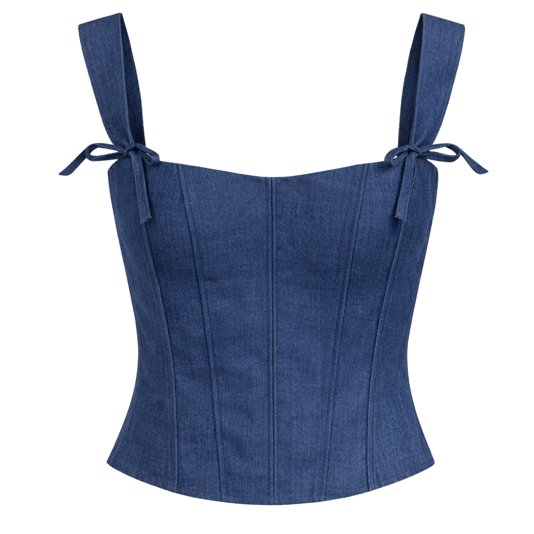 Venice Corset in Midnight – flat lay | Olive & Oath